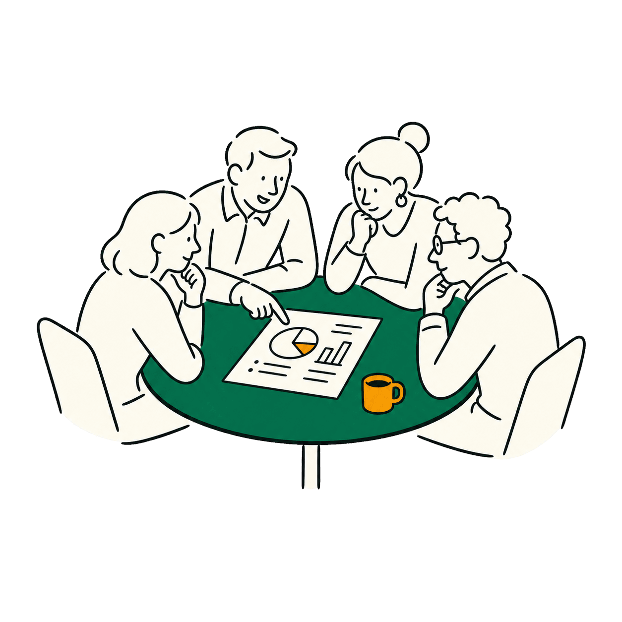 A forum reviewing its shared report together